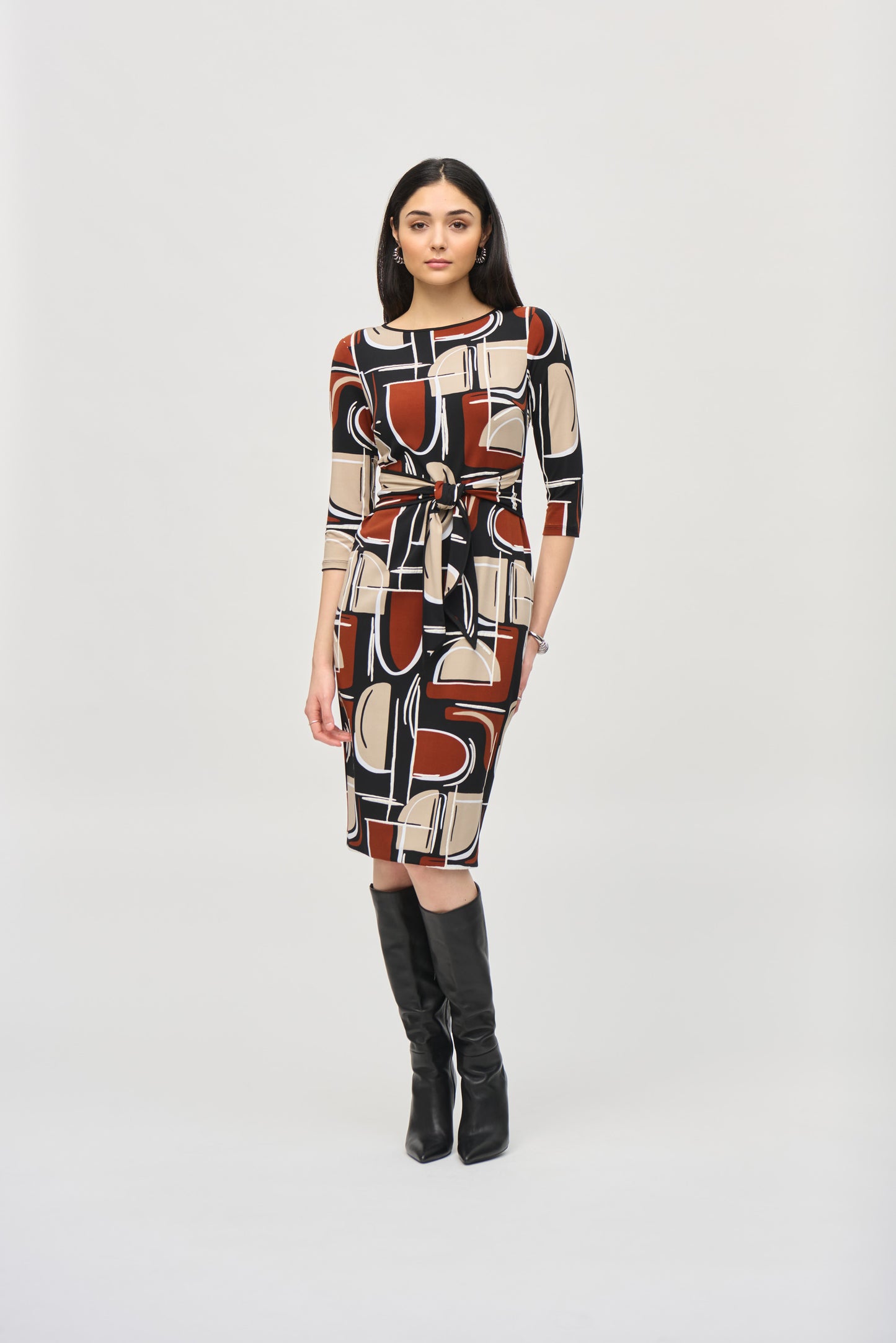 Joseph Ribkoff Fall  2024 -243325-Dress-Black/Multi - The Coach Pyramids