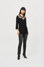 Joseph Ribkoff Fall  2024 -243332-Tunic-Black - The Coach Pyramids