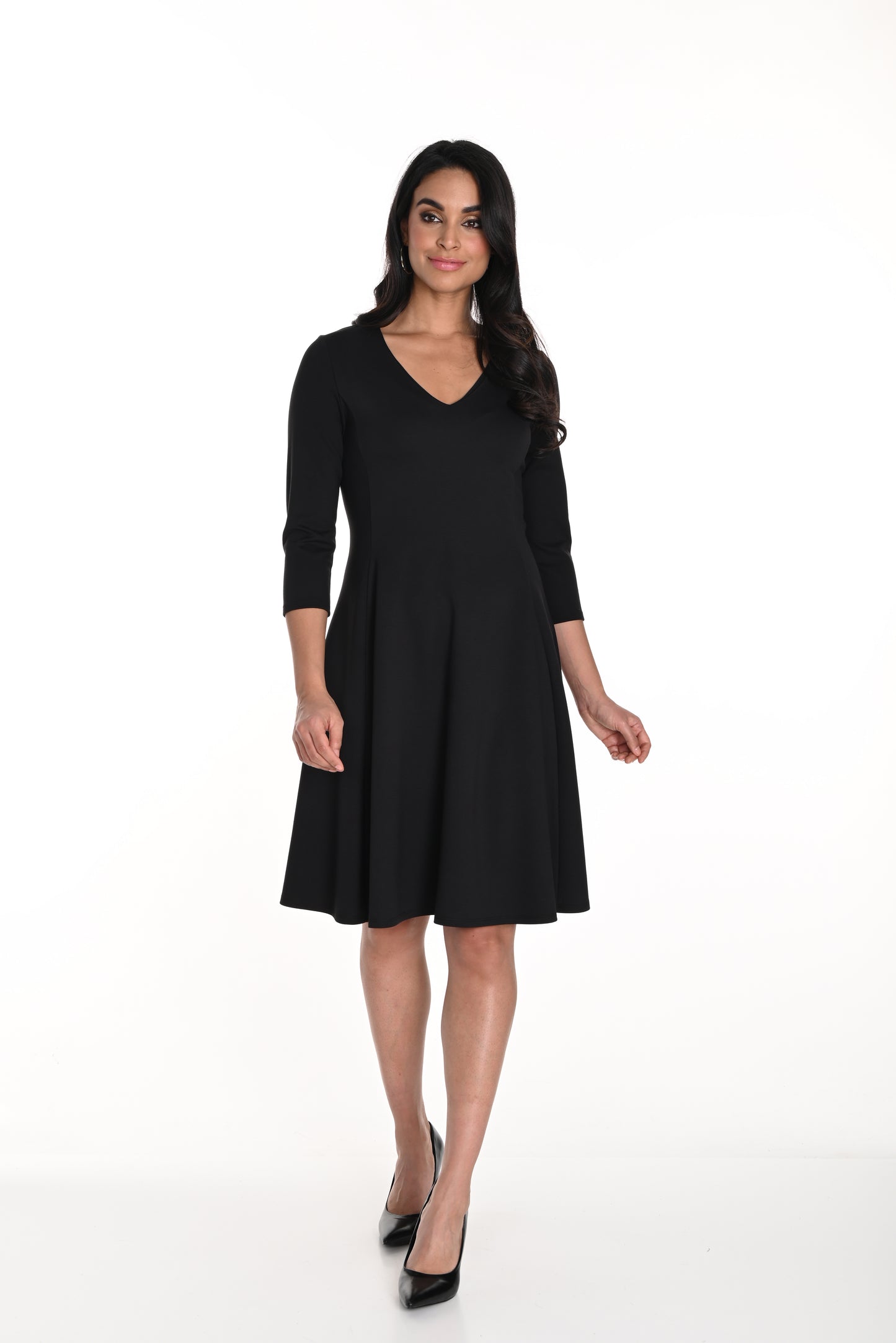 Frank Lyman Fall 2024-243342-Knit Dress-Black - The Coach Pyramids