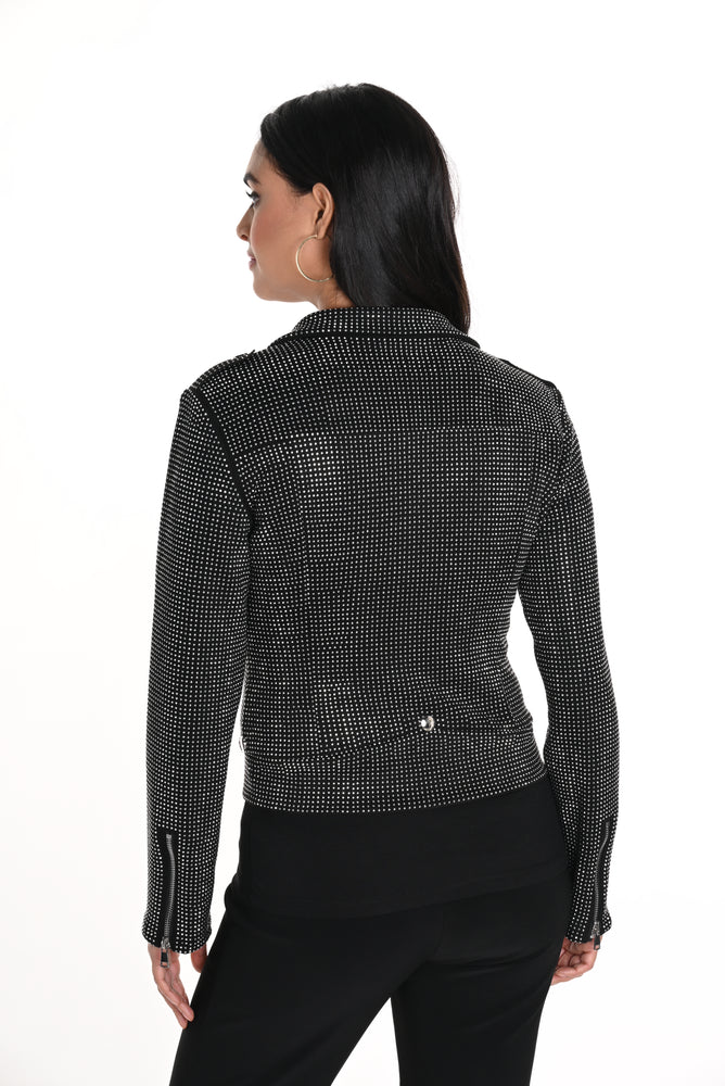 Frank Lyman Fall 2024-243444U-Knit Jacket-Black/Silver - The Coach Pyramids