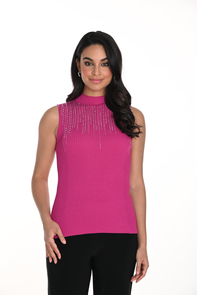 Frank Lyman Fall 2024-243462U-Knit Top-Fuchsia | The Coach Pyramids