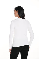 Frank Lyman Fall 2024-243463U-Knit Top-White - The Coach Pyramids