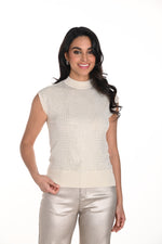 Frank Lyman Fall 2024-243464U-Knit Top-Beige - The Coach Pyramids