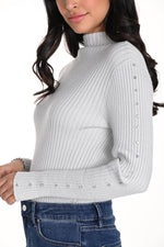 Frank Lyman Fall 2024-243474U-Knit Top-Grey - The Coach Pyramids