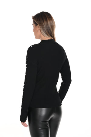 Frank Lyman Fall 2024-243499U-Knit Top-Black - The Coach Pyramids