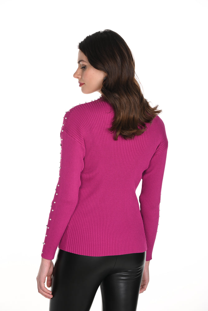 Frank Lyman Fall 2024-243499U-Knit Top-Fuchsia - The Coach Pyramids