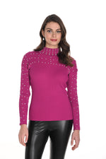 Frank Lyman Fall 2024-243499U-Knit Top-Fuchsia - The Coach Pyramids