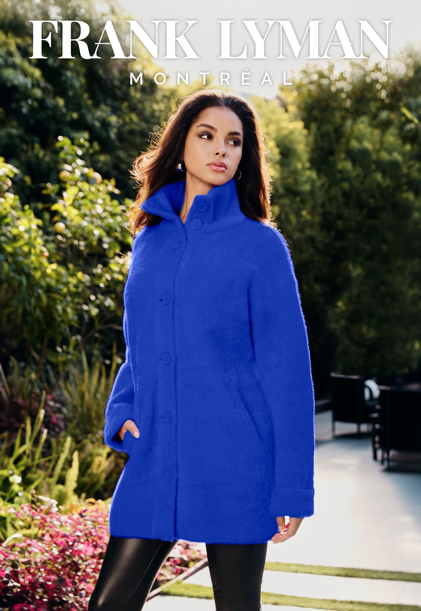 Frank Lyman Spring 2025-243507U-Knit Jacket - Royal - The Coach Pyramids