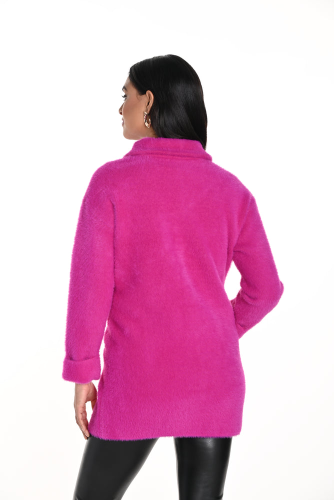 Frank Lyman Fall 2024-243507U-Knit Jacket-Fuchsia - The Coach Pyramids