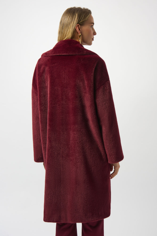 Joseph Ribkoff Fall 2025-243902F25-4433-Coat-Merlot - The Coach Pyramids