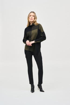 Joseph Ribkoff Fall  2024 -243944-Tunic-Iguana/Black - The Coach Pyramids