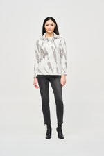 Joseph Ribkoff Fall  2024 -243945-Top-Vanilla/Grey/Melange