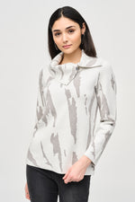 Joseph Ribkoff Fall  2024 -243945-Top-Vanilla/Grey/Melange