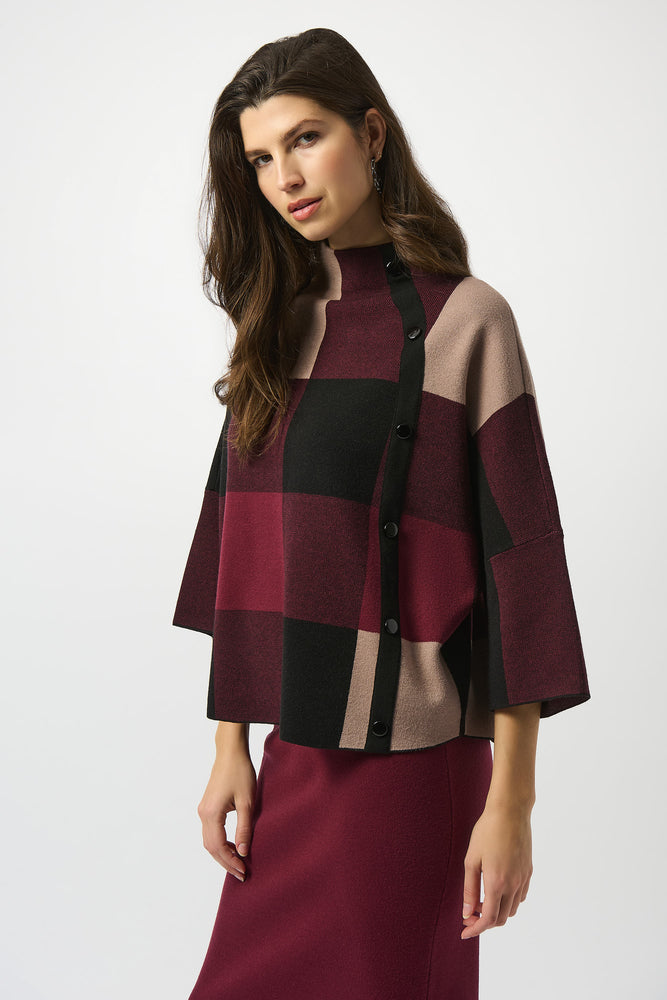 Joseph Ribkoff Fall 2025-243948F25-4440-Top-Merlot/Multi - The Coach Pyramids