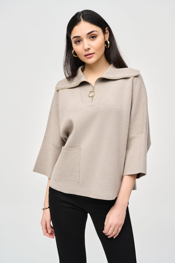 Joseph Ribkoff Fall  2024 -243954-Top-Taupe/Melange - The Coach Pyramids