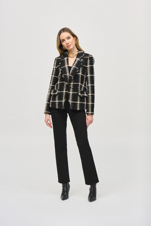 Joseph Ribkoff Fall  2024 -243960-Blazer-Black/Vanilla - The Coach Pyramids