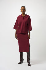 Joseph Ribkoff Fall 2025-243967F25-4433-Skirt-Merlot - The Coach Pyramids