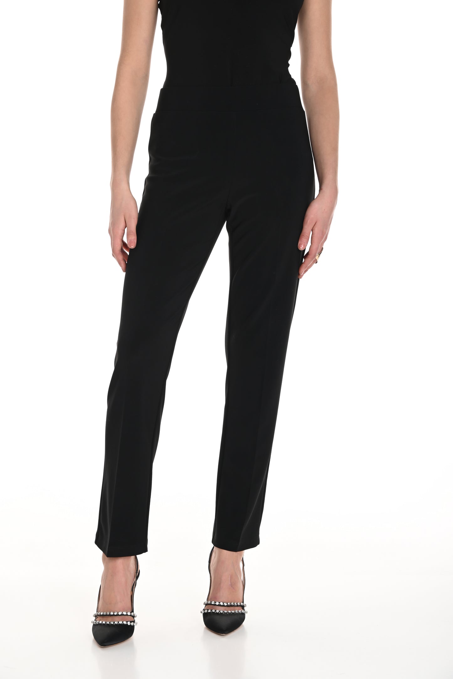 Frank Lyman Fall 2024-244019-Knit Pant-Black - The Coach Pyramids
