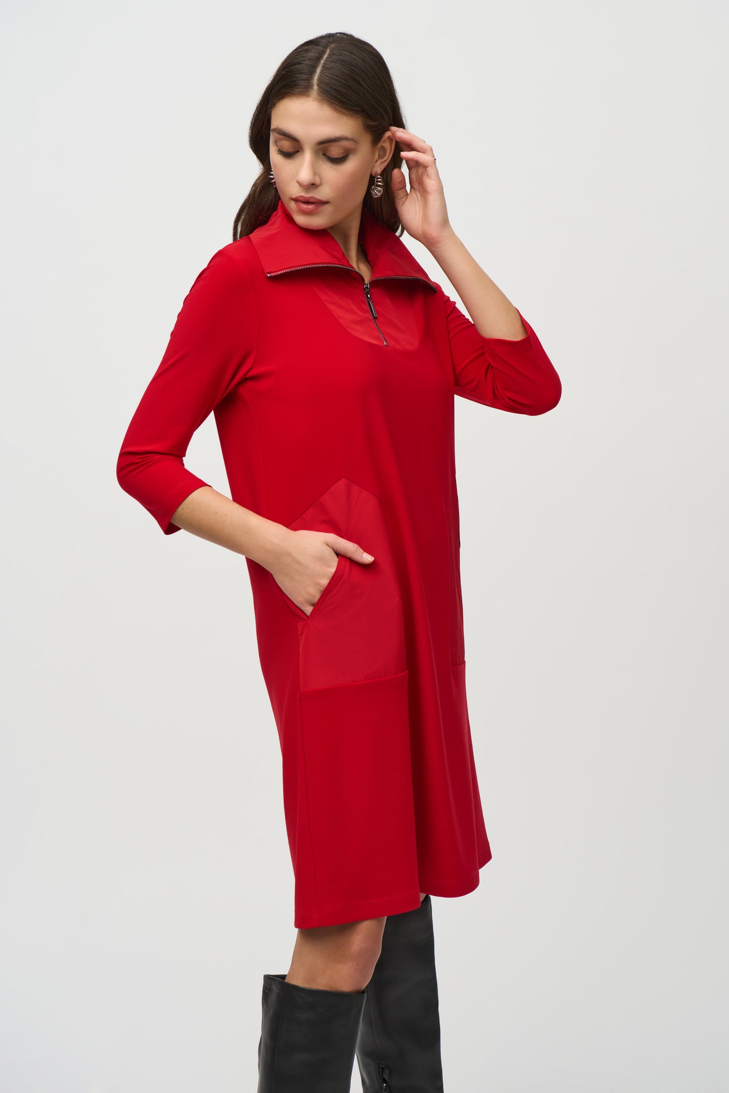 Joseph Ribkoff Winter  2024 -244045-3229-Dress-Lipstick Red - The Coach Pyramids