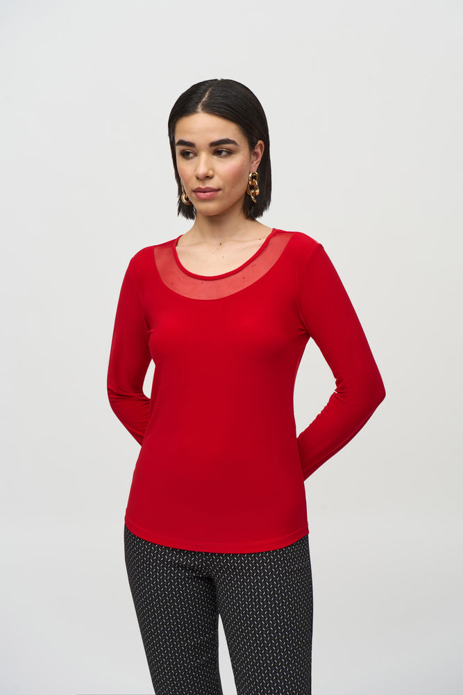 Joseph Ribkoff Winter  2024 -244066-3229-Top-Lipstick Red