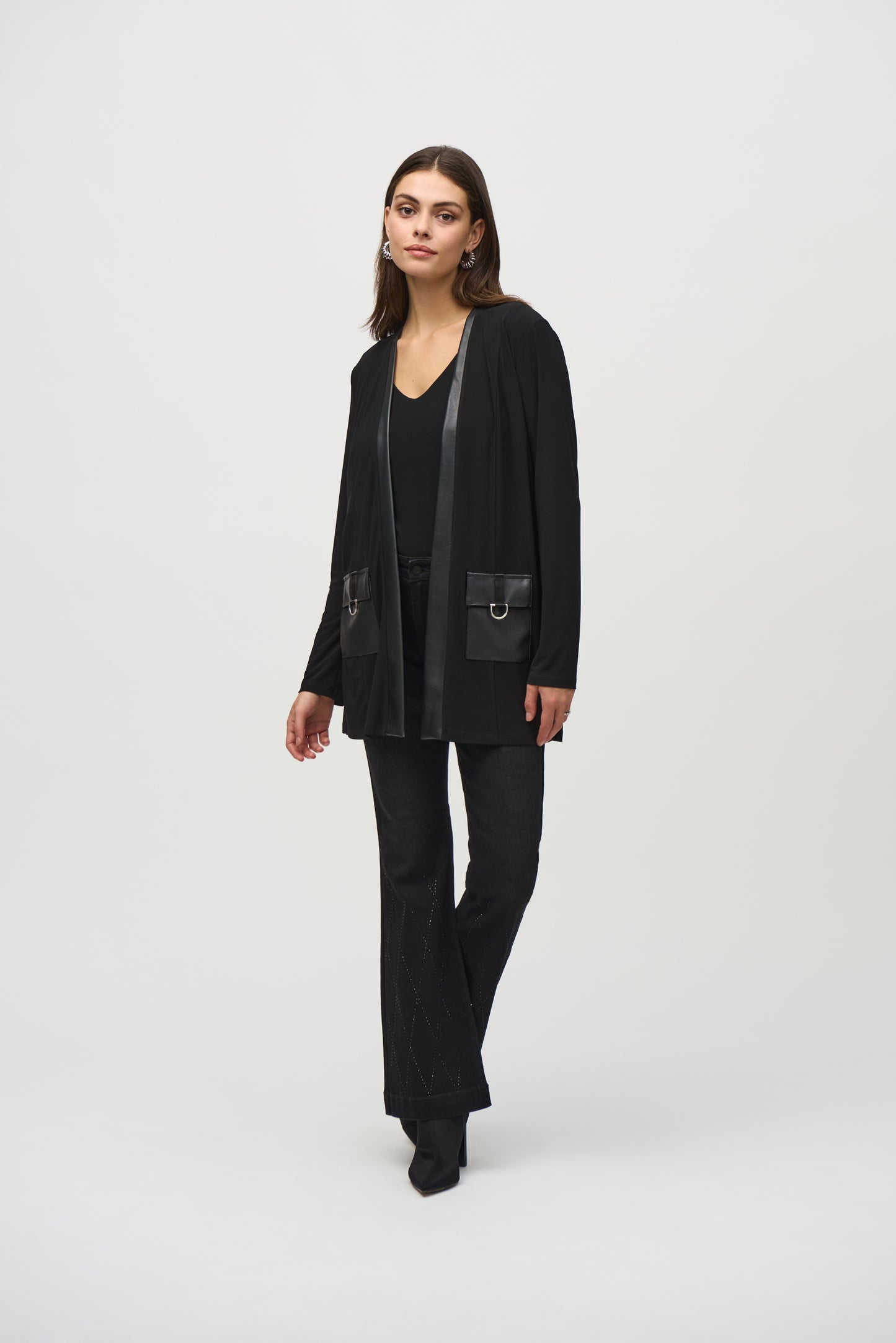 Joseph Ribkoff Winter  2024-244088-11-Cover Up-Black - The Coach Pyramids