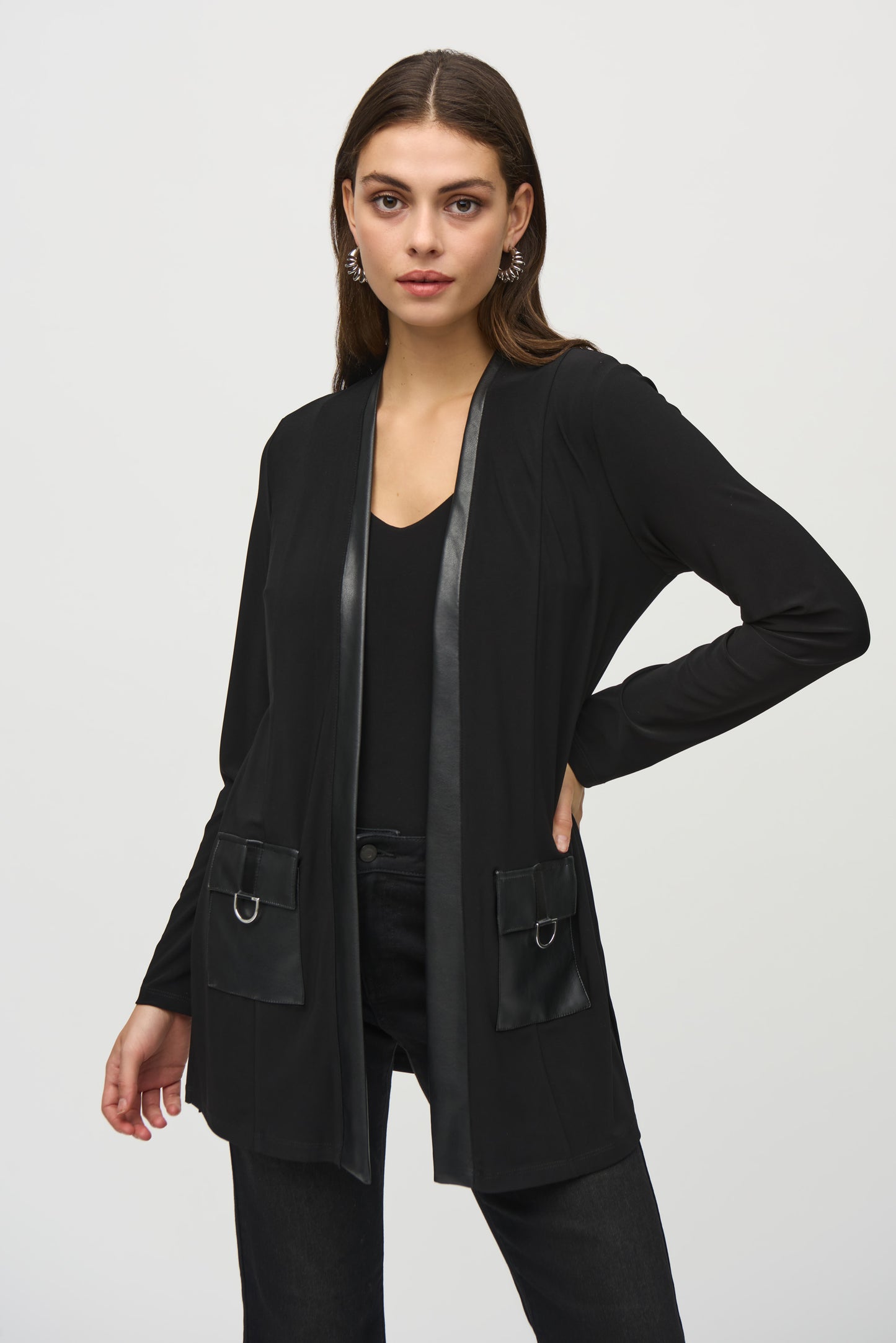 Joseph Ribkoff Winter  2024-244088-11-Cover Up-Black - The Coach Pyramids