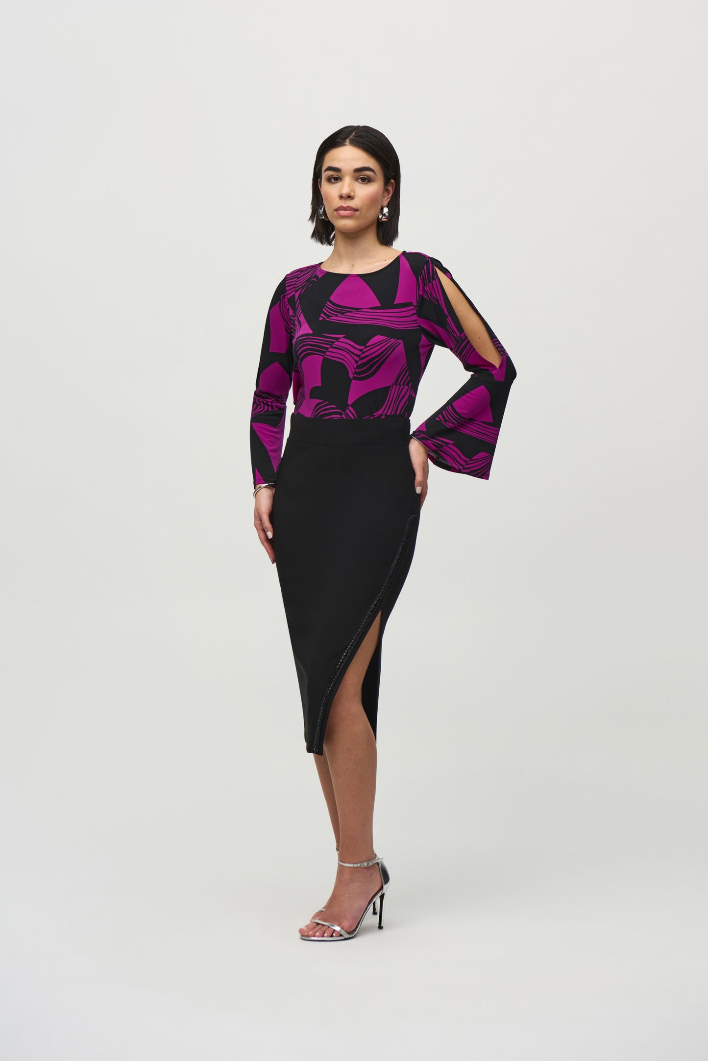 Joseph Ribkoff Winter  2024-244092-11-Skirt-Black - The Coach Pyramids