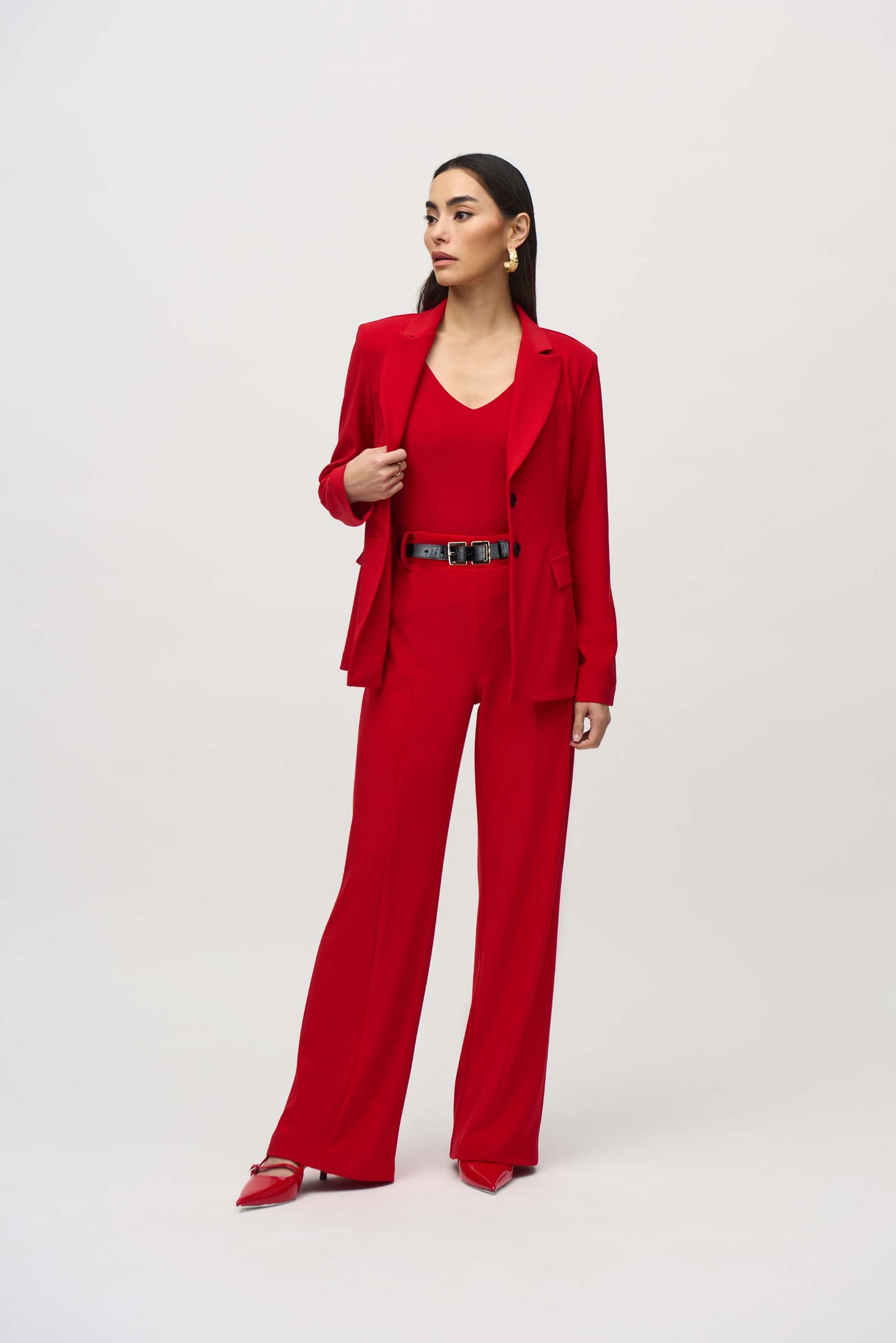 Joseph Ribkoff Winter  2024 -244093-3229-Pant-LipStick Red - The Coach Pyramids
