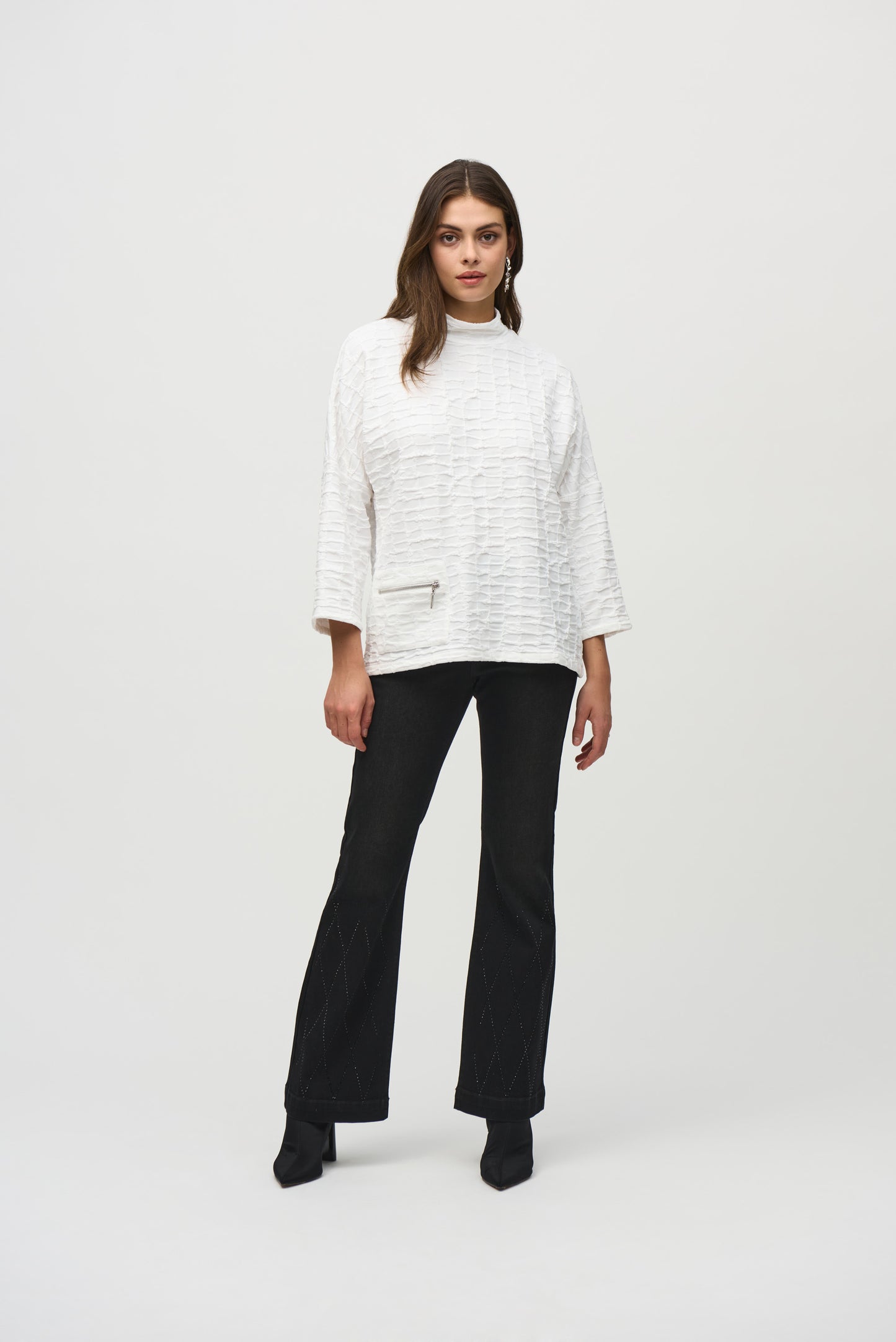 Joseph Ribkoff Winter  2024-244104-34-Top-Off White - The Coach Pyramids