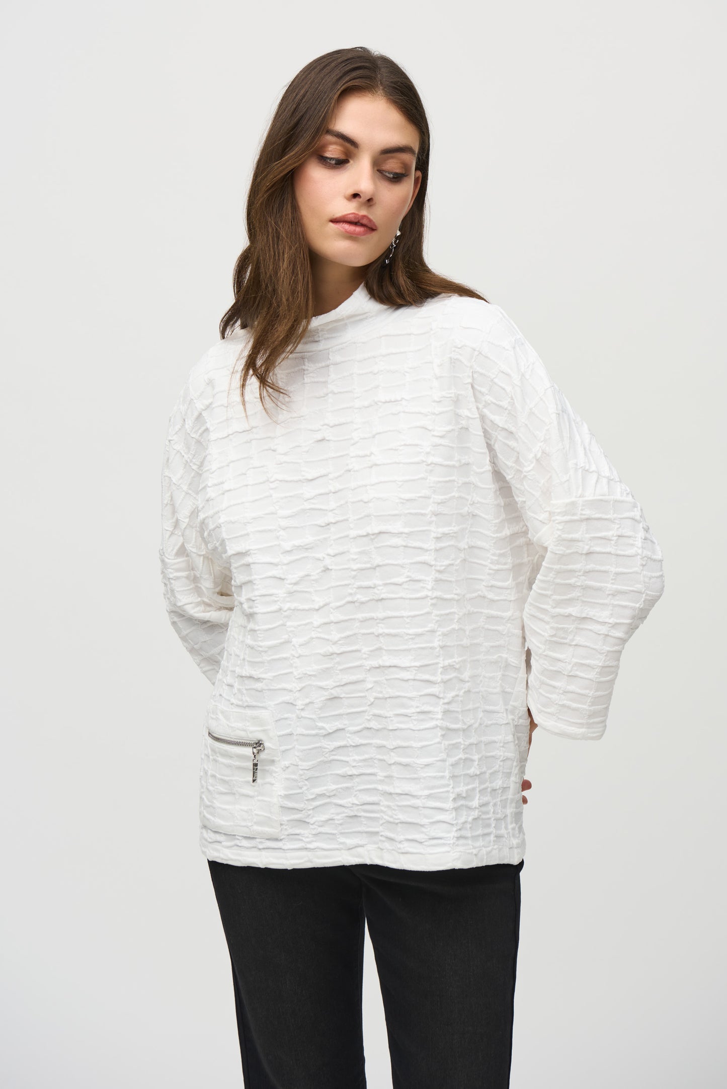 Joseph Ribkoff Winter  2024-244104-34-Top-Off White - The Coach Pyramids