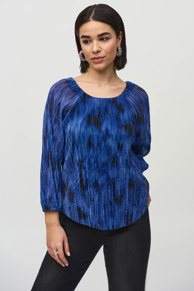 Joseph Ribkoff Winter  2024-244105-3296-Top-Royal Sapphire/Multi