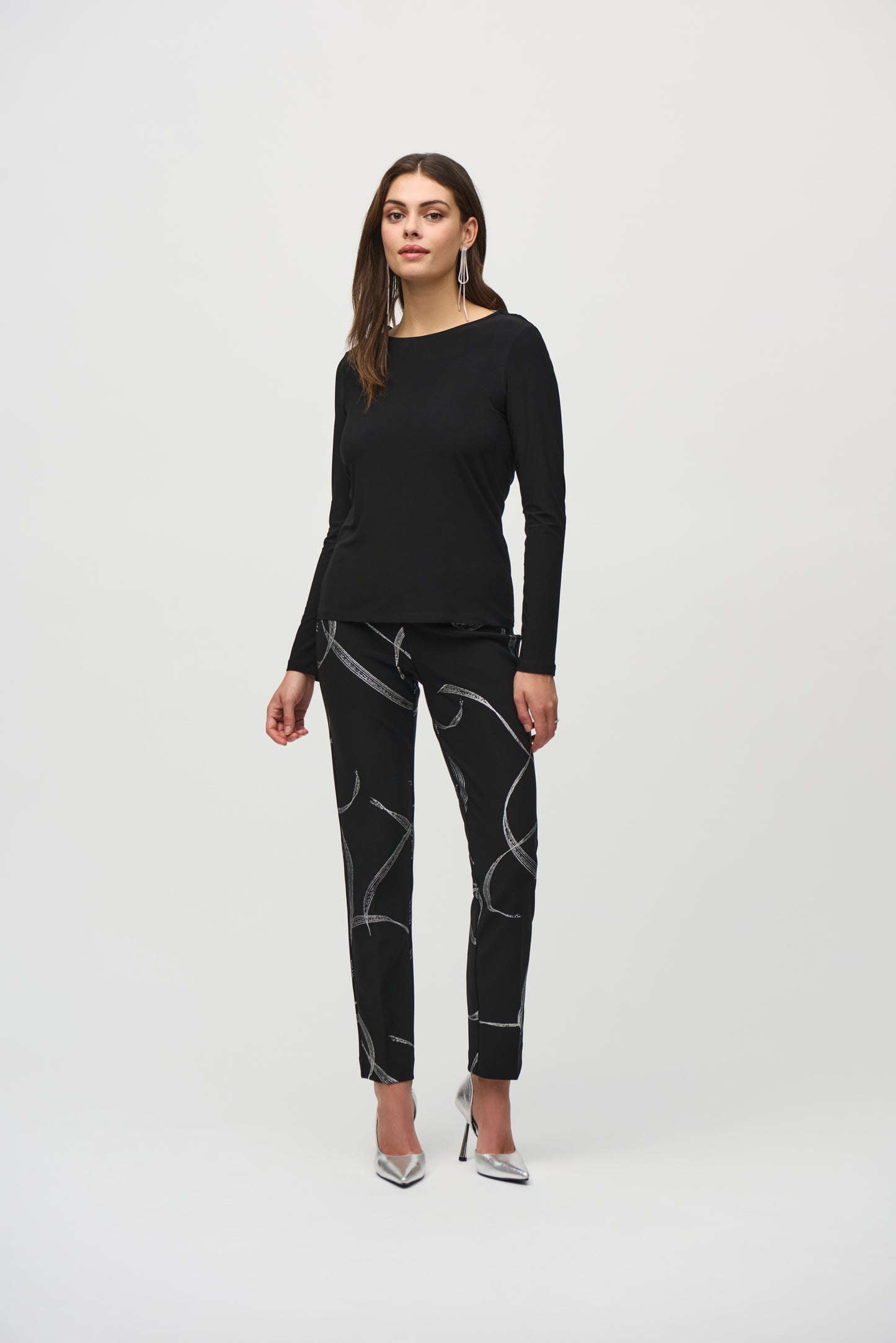 Joseph Ribkoff Winter  2024-244113-11-Top-Black - The Coach Pyramids