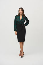 Joseph Ribkoff Winter  2024-244128-4298-Dress-Black/Absolute Green