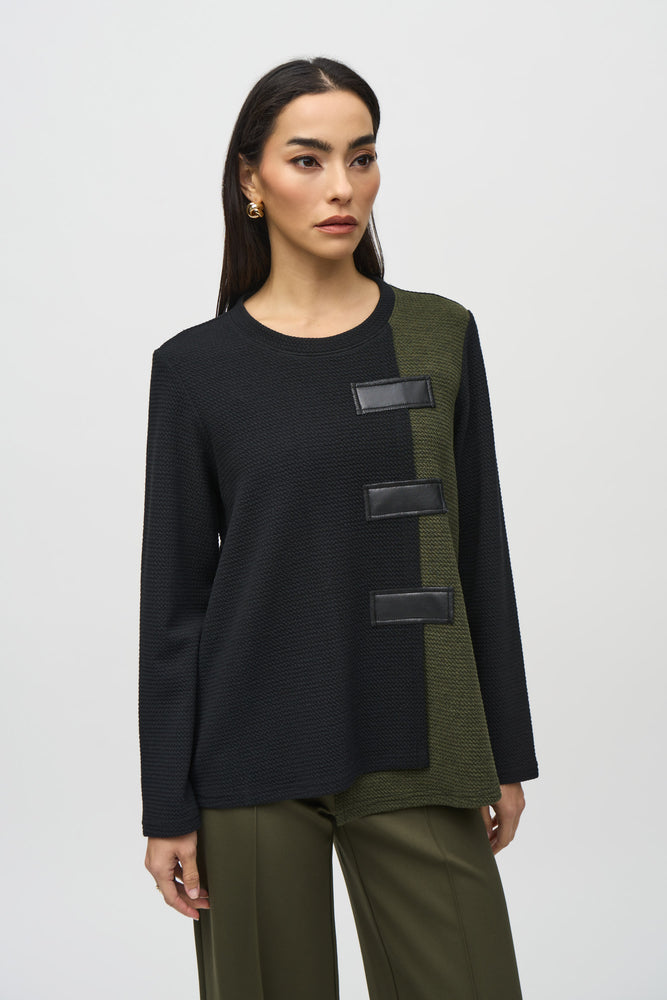 Joseph Ribkoff Winter  2024-244133-4294-Tunic-Black/Iguana