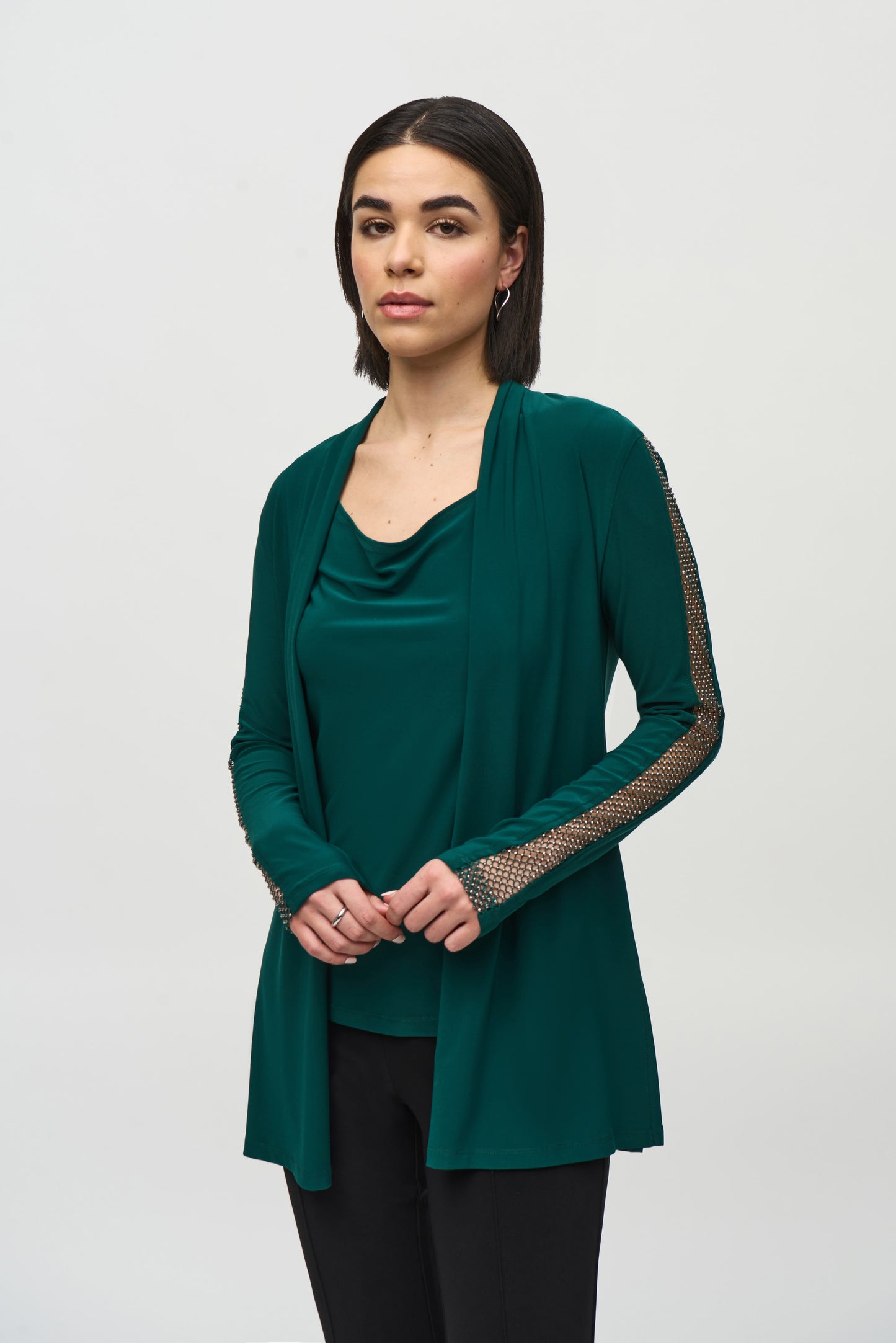 Joseph Ribkoff Winter  2024-244170-11-2 PC Tunic-Black - The Coach Pyramids