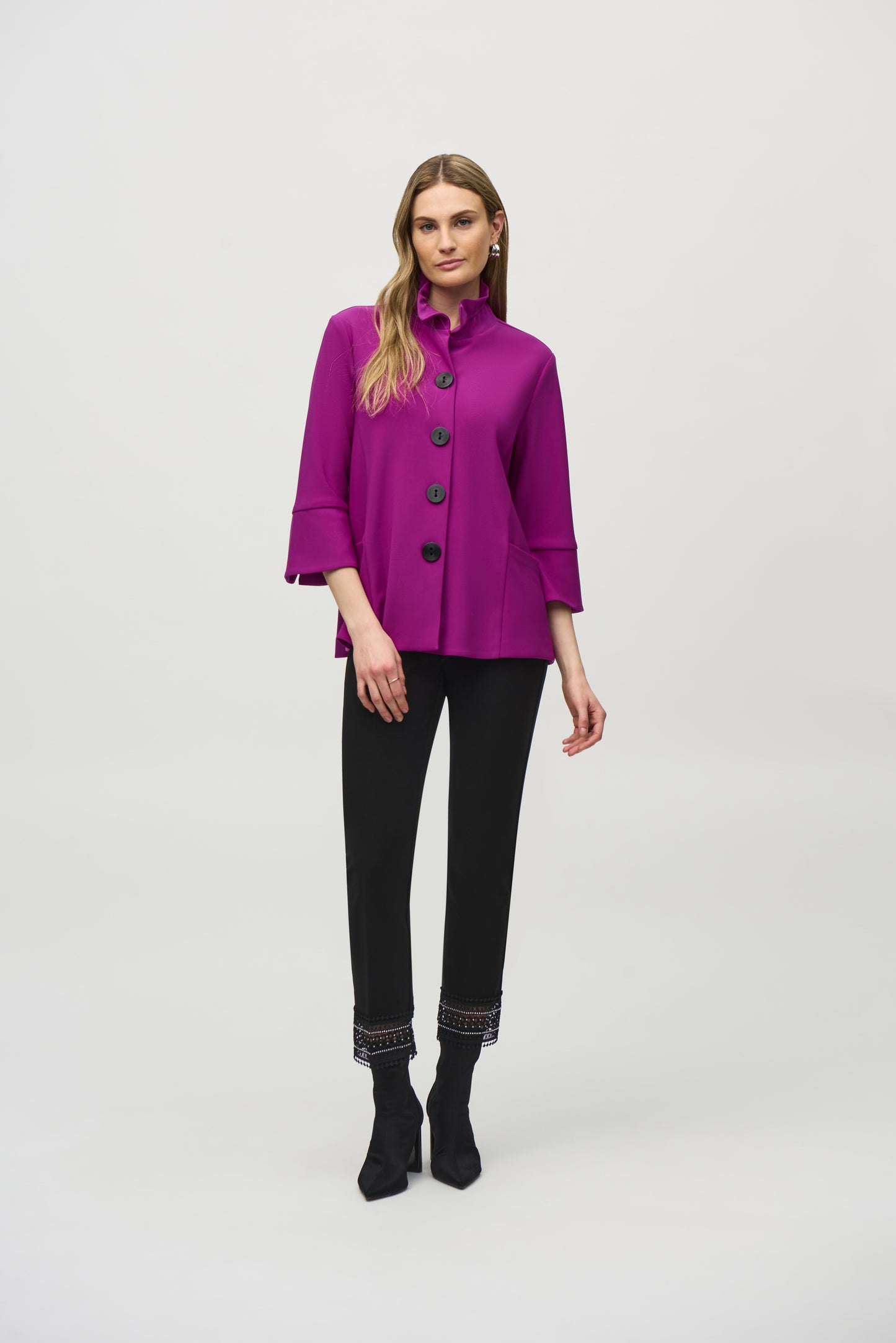 Joseph Ribkoff Winter  2024-244196-3229-Jacket-Lipstick Red - The Coach Pyramids