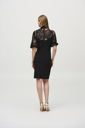 Joseph Ribkoff Winter  2024-244201-3564-Dress-Black/Rose Gold