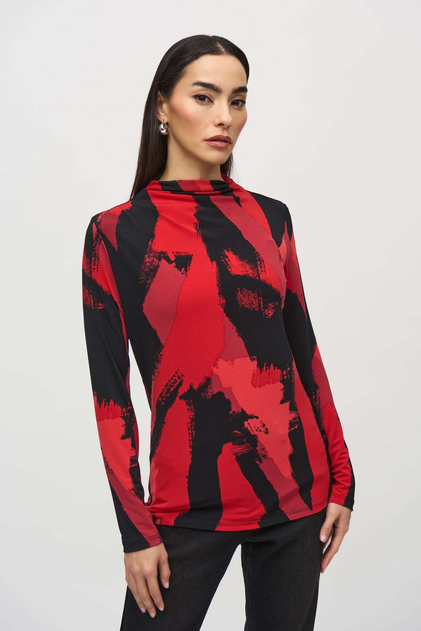 Joseph Ribkoff Winter  2024 -244233-178-Top-Black/Multi - The Coach Pyramids