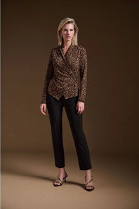 Joseph Ribkoff Winter  2024-244251-295-Top-Beige/Black - The Coach Pyramids