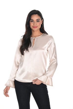 Frank Lyman Fall 2024-244272-Woven Top-Champagne