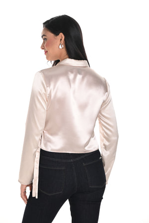 Frank Lyman Fall 2024-244273-Woven Blouse-Champagne