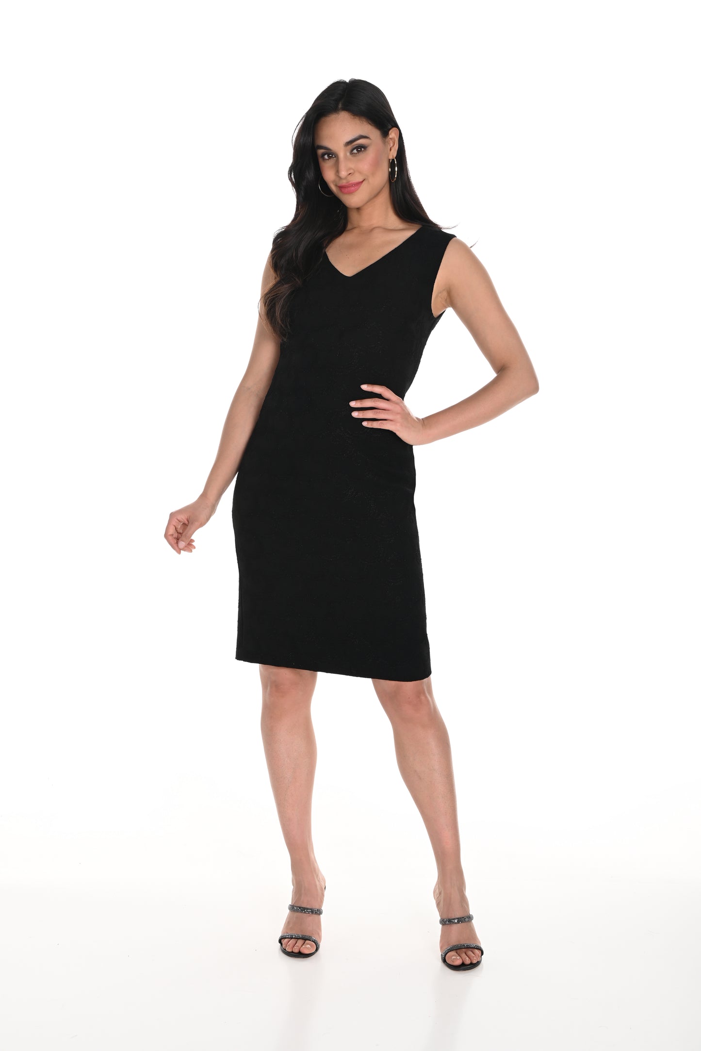 Frank Lyman Fall 2024-244284-Woven Dress-Black - The Coach Pyramids