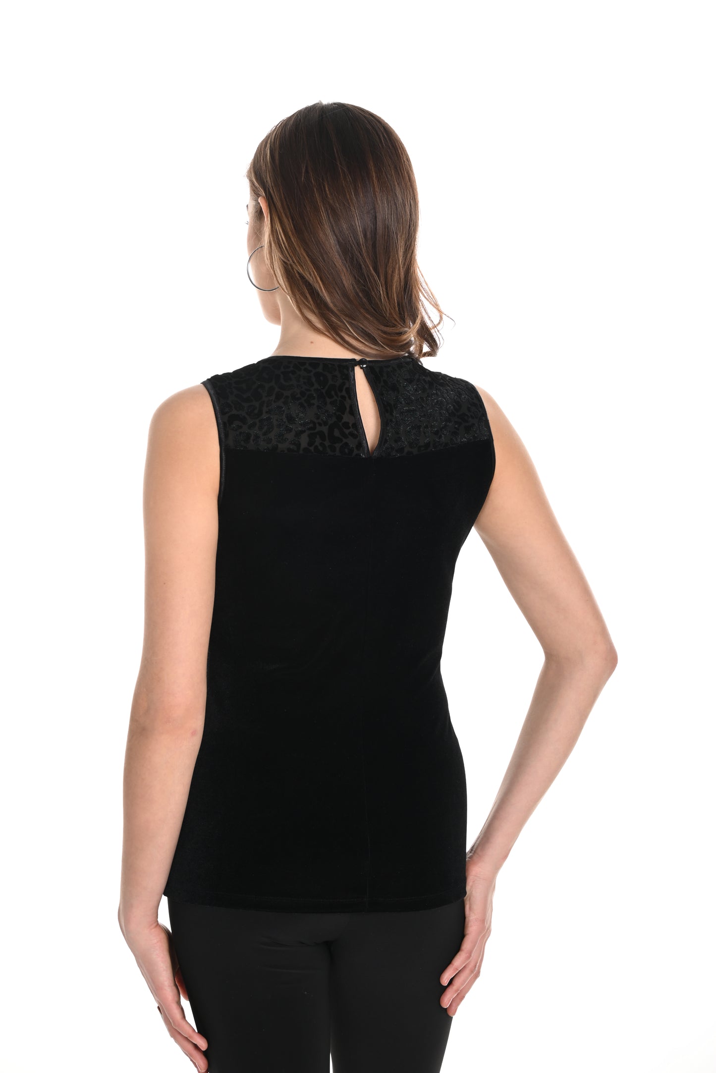Frank Lyman Fall 2024-244308-Knit Top-Black/Hunter - The Coach Pyramids