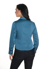 Frank Lyman Fall 2024-244603U-Woven Blouse-Teal