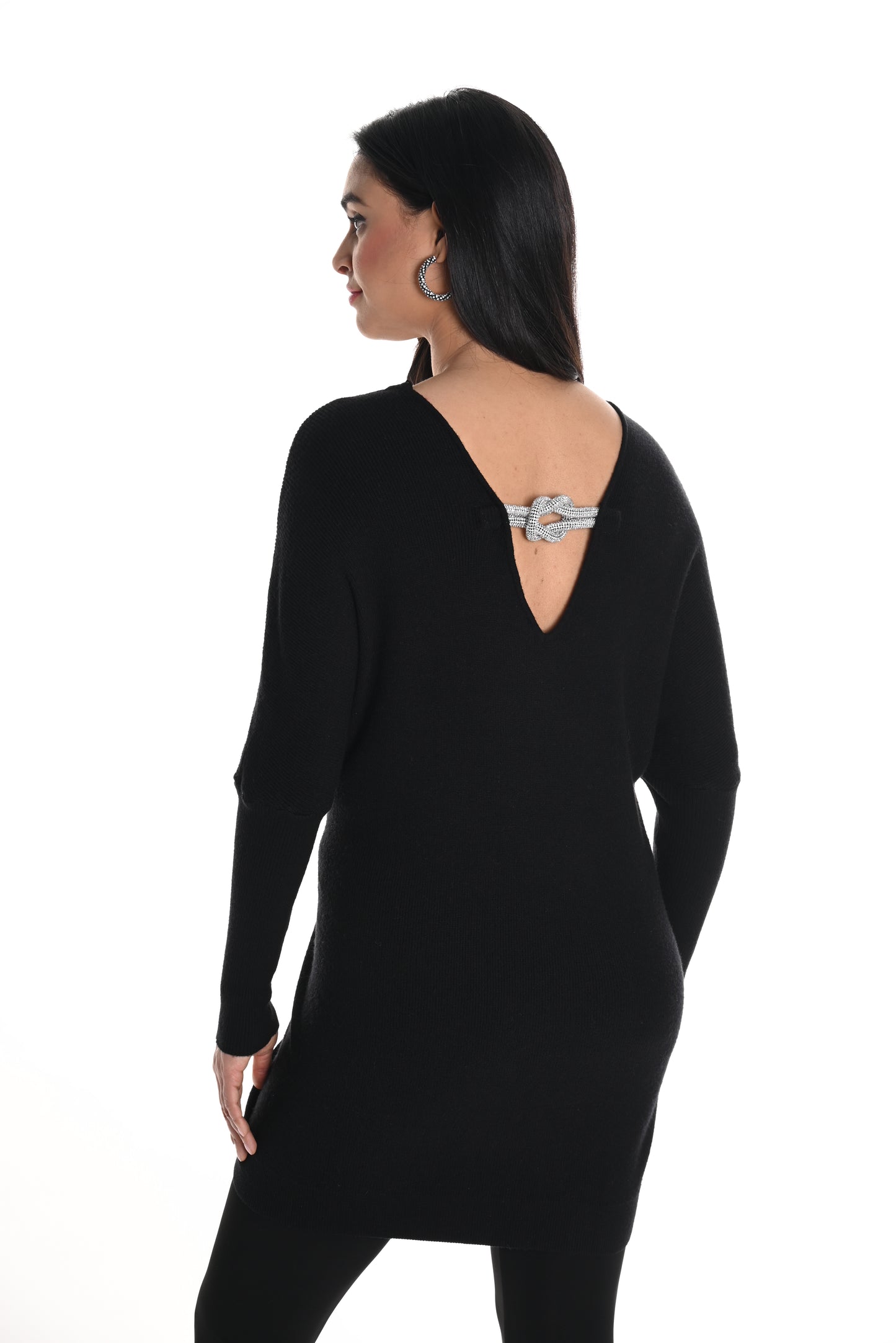 Frank Lyman Fall 2024-244630U-Knit Top-Black - The Coach Pyramids