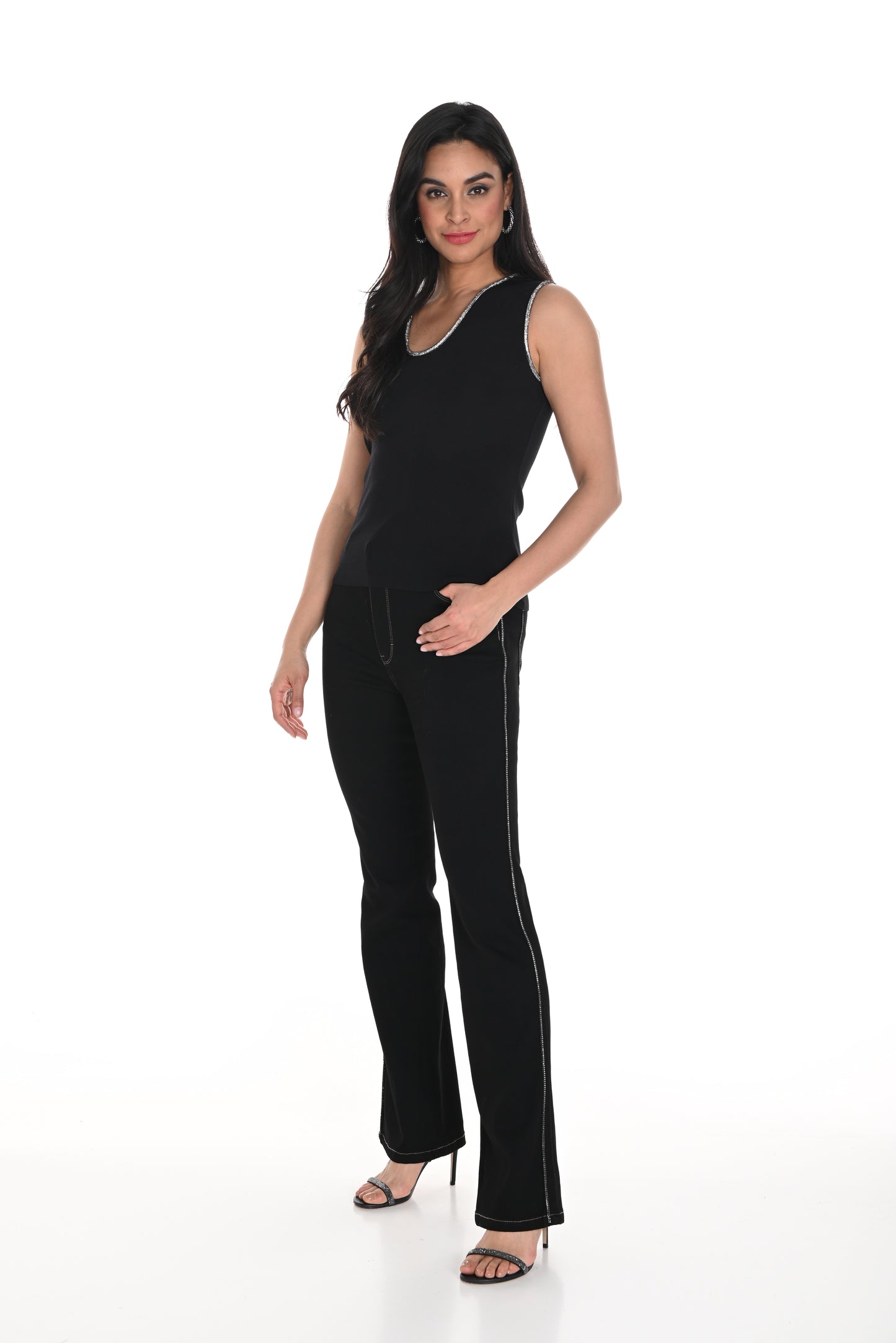 Frank Lyman Fall 2024-244687U-Denim Pant-Black - The Coach Pyramids