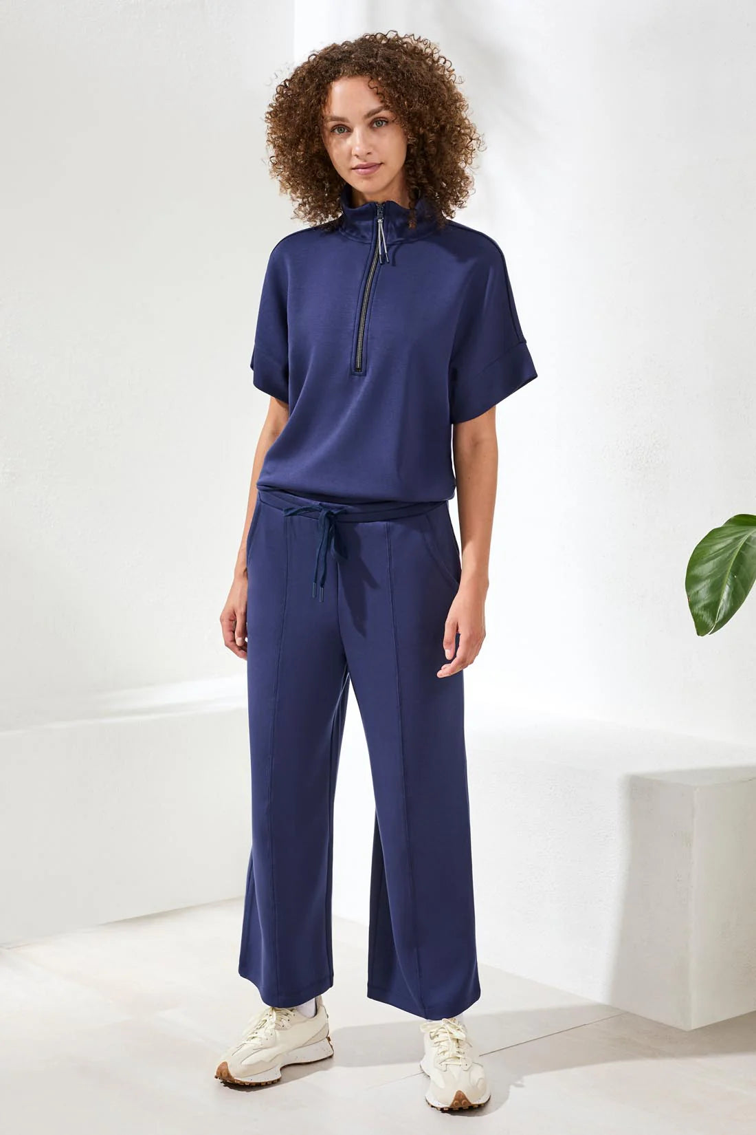 Tribal Pull On Capri W/Drawcord-2447O-3068-Jet Blue - The Coach Pyramids