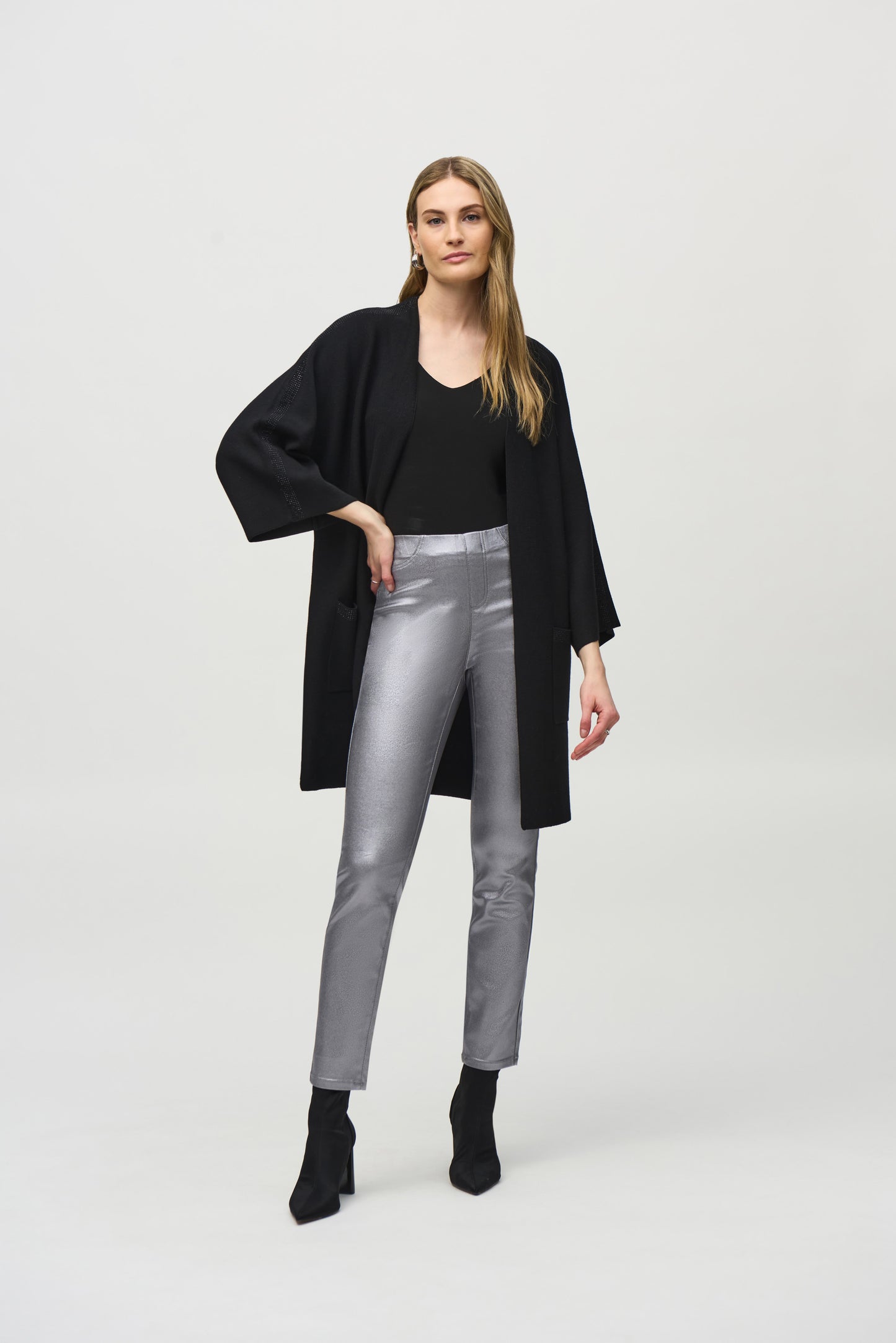 Joseph Ribkoff Winter  2024-244911-11-Cover Up-Black - The Coach Pyramids