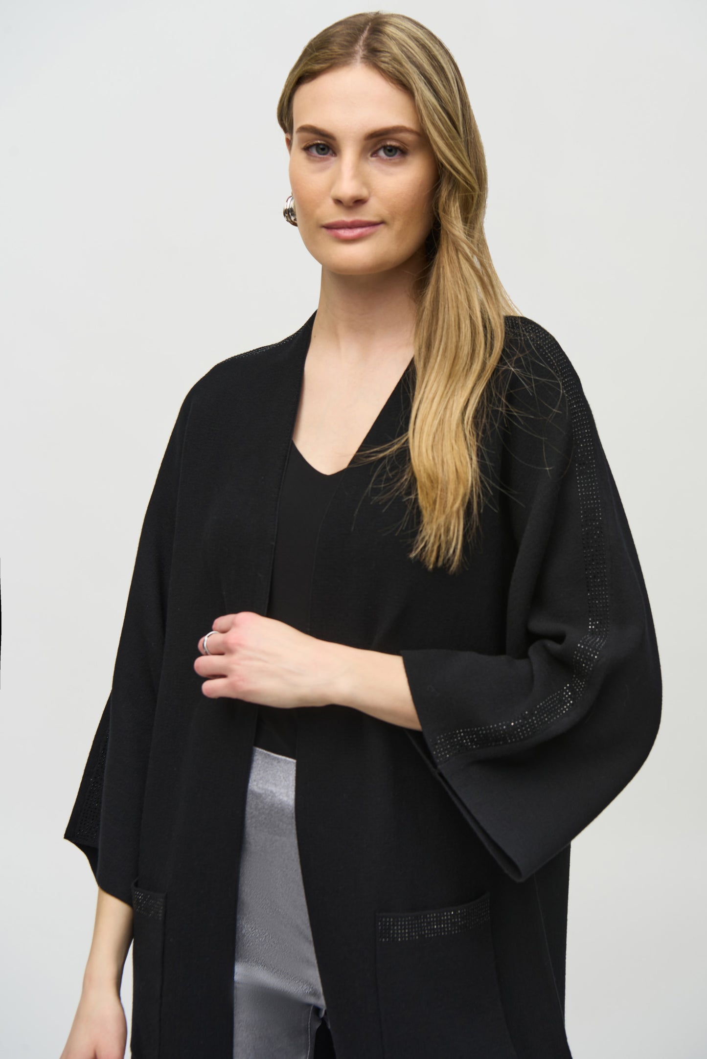 Joseph Ribkoff Winter  2024-244911-11-Cover Up-Black - The Coach Pyramids