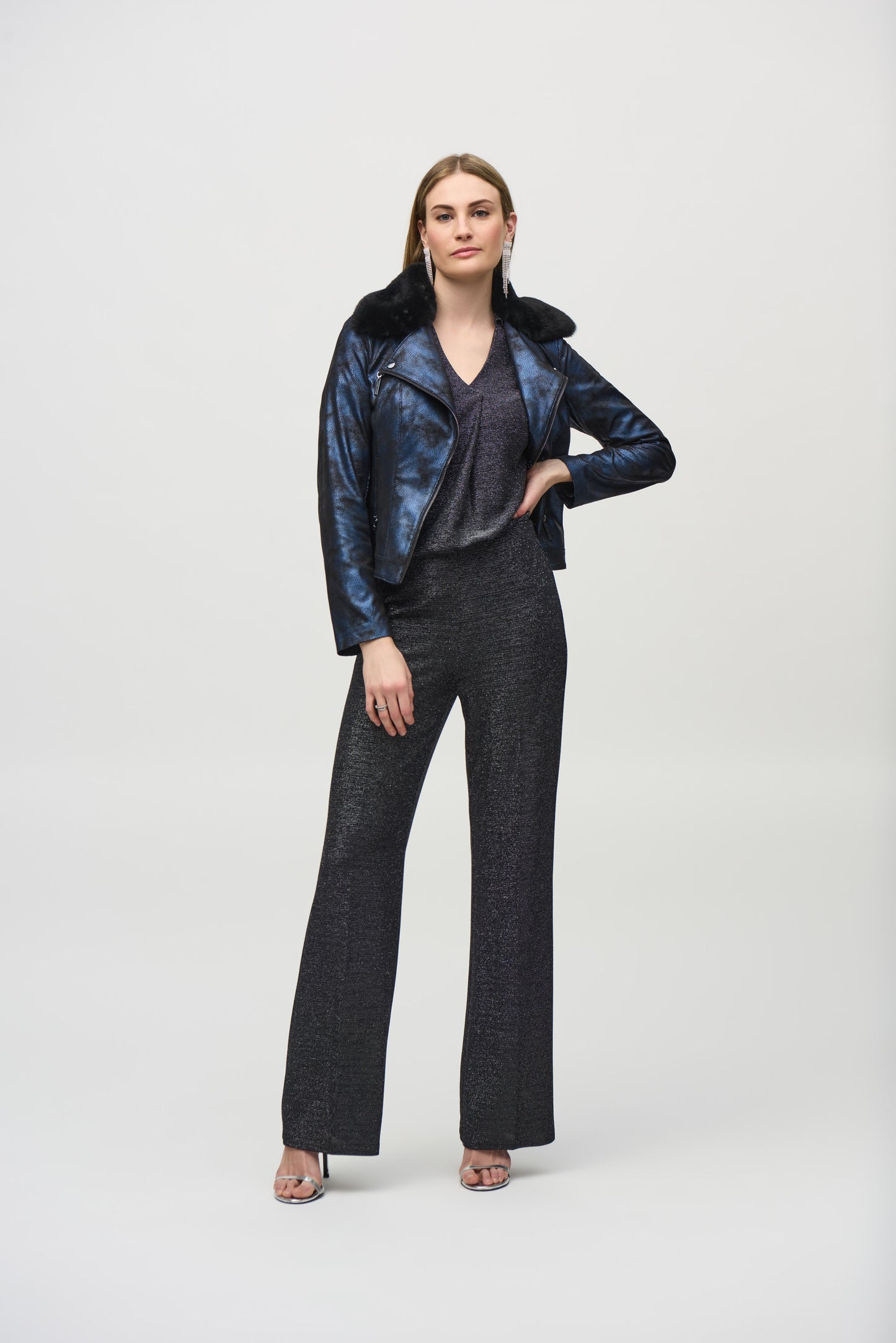 Joseph Ribkoff Winter  2024-244918-192-Jacket-Blue/Black - The Coach Pyramids